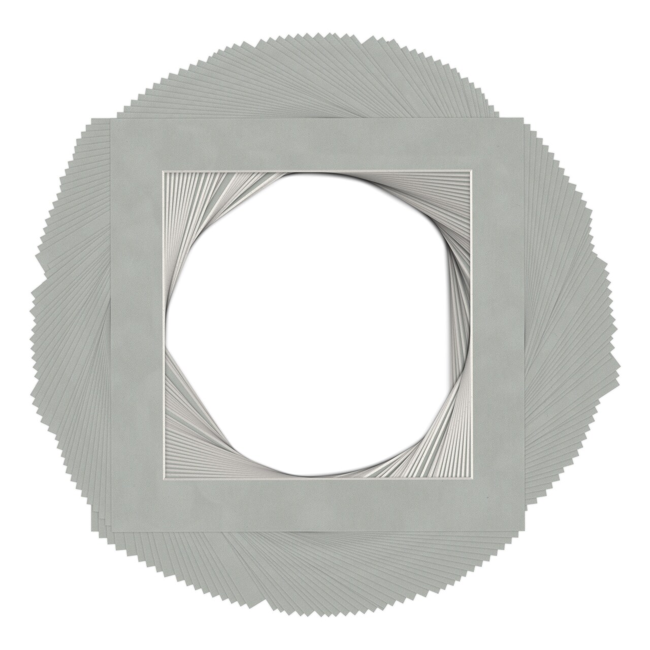 Light Grey Suede Mat Board for 10x10 Frames - Fits 8x8 Photos
